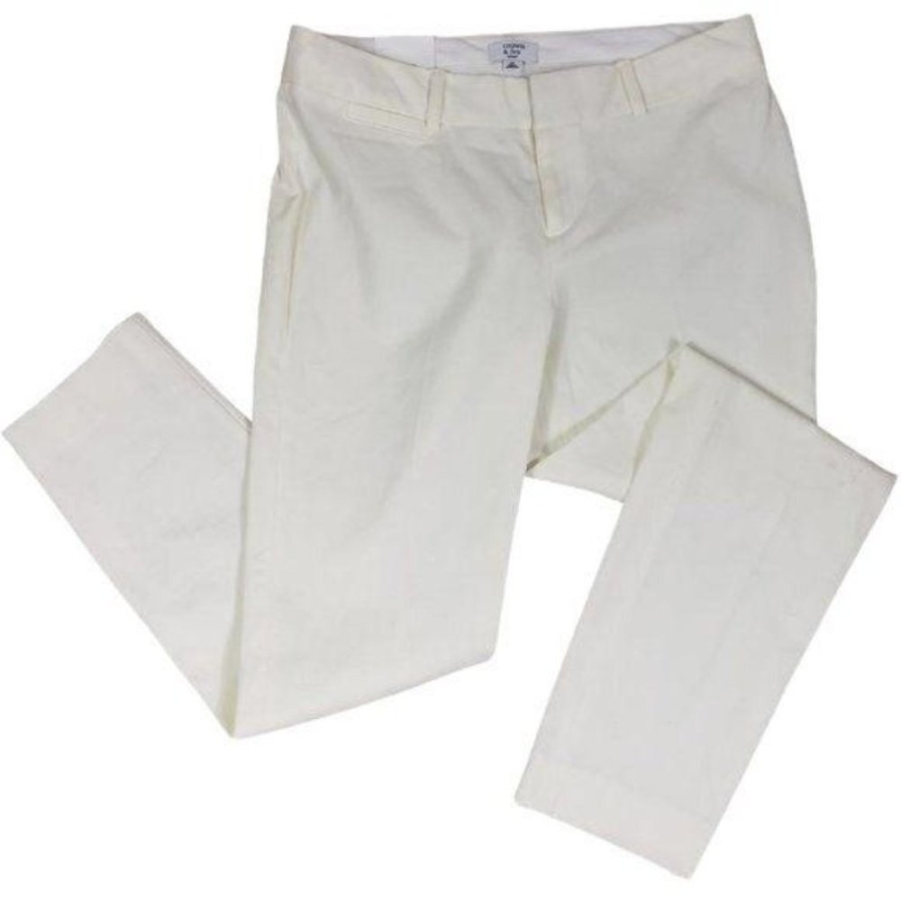 CROWN & IVY Bi Stretch Skinny Jeans Ivory White Pants Slacks Size 6 Petite NWT